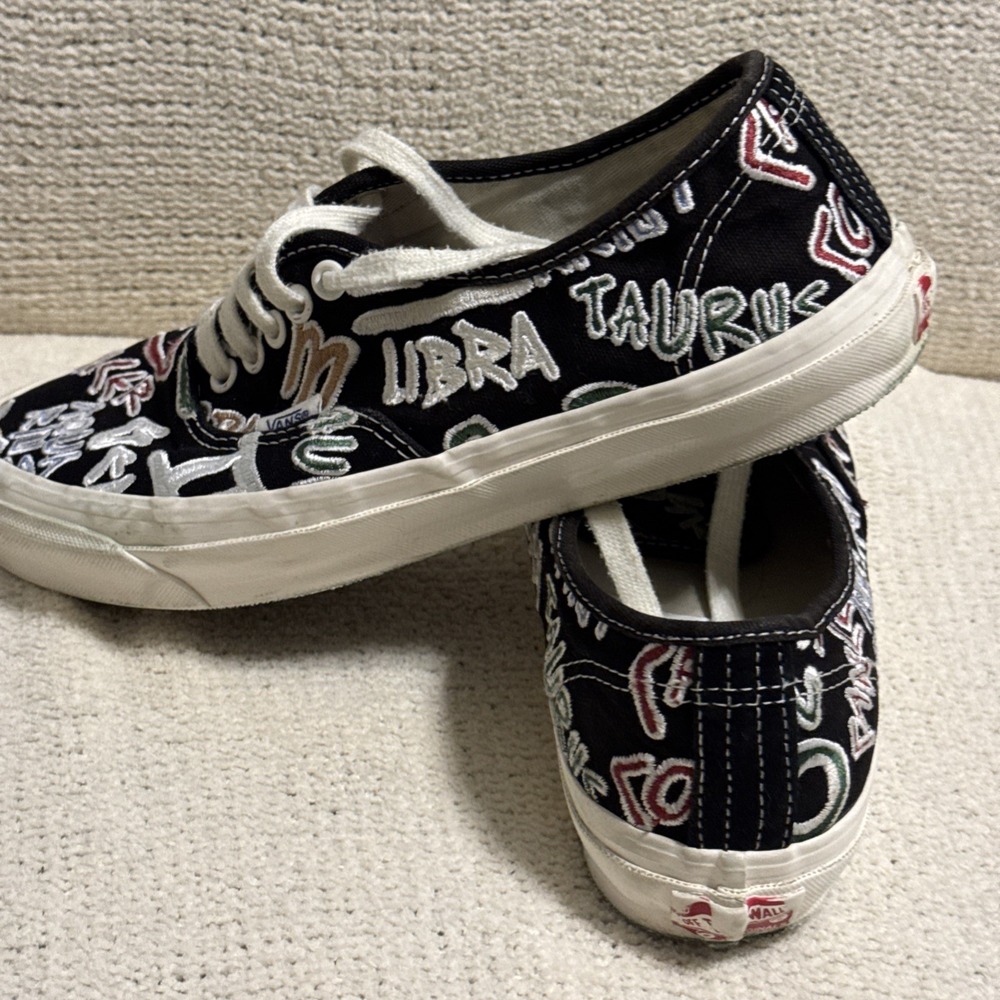 Vans OG Authentic LX Zodiac Pack VN0A4BV94IK Black Embroidered Shoes Mens 8 - Picture 5 of 10